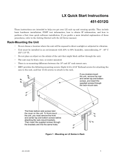 MRV LX Series Quick Start Instructions