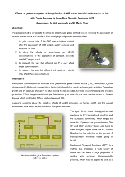 Effects on greenhouse gases of the application of MBT output