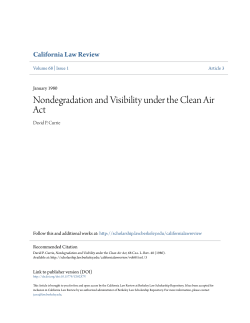 Nondegradation and Visibility under the Clean Air Act
