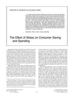 The Effect of Stress on Consumer Saving and Spending.