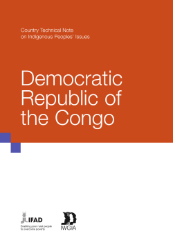Democratic Republic of the Congo: Country Technical Note on