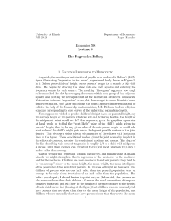Economics 508 Lecture 8 The Regression Fallacy