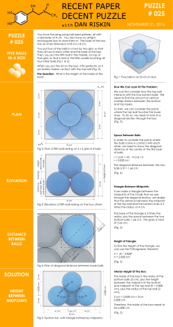 Five Balls in a Box - Recent Paper Decent Puzzle