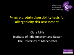 In vitro protein digestibility tests for allergenicity risk