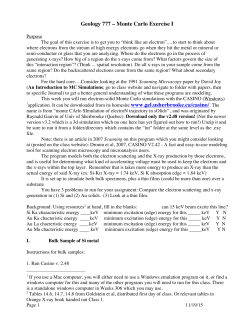 1. Monte Carlo simulation of electrons interacting with materials