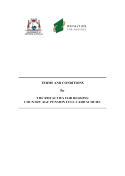 Terms and Conditions - Department of Regional Development