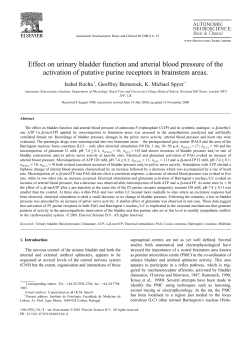 Effect on urinary bladder function and arterial blood pressure