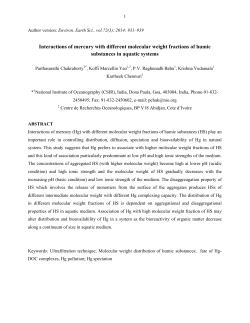 Interactions of mercury with different molecular weight