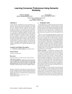 Learning Consumer Preferences Using Semantic Similarity *