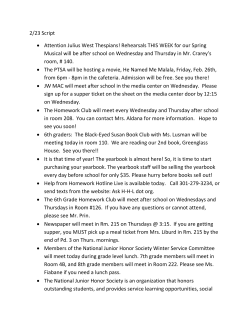 2/23 Script &bull; Attention Julius West Thespians! Rehearsals THIS