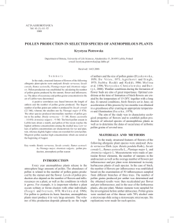 pollen production in selected species of anemophilous plants