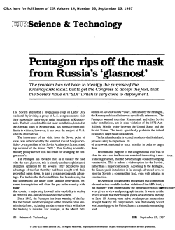 Pentagon Rips Off the Mask from Russia`s `{Glasnost}`