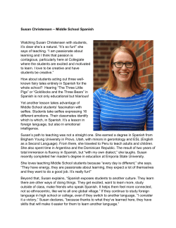 Susan Christensen &ndash; Middle School Spanish Watching Susan