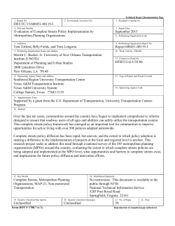 Evaluation of Complete Streets Policy Implementation by