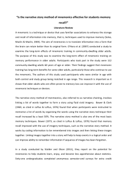 Is the narrative story method of mnemonics effective