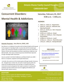 February 25 2017 - Ontario Shores Centre for Mental Health Sciences