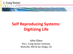 Miami University Orton K. Stark Lecture Digitizing Life John Glass