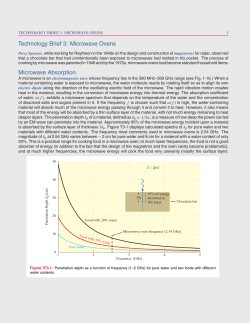 Technology Brief 3: Microwave Ovens Microwave Absorption