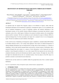 definition of homogeneous regions through entropy theory