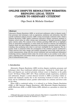 online dispute resolution websites: bringing legal texts