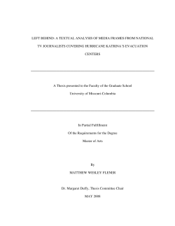 LEFT BEHIND: A TEXTUAL ANALYSIS OF MEDIA FRAMES FROM