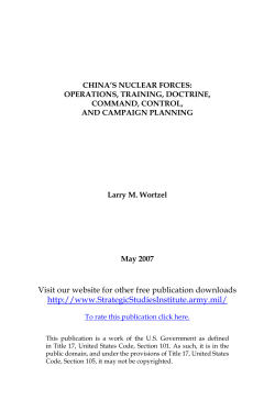 China`s Nuclear Forces - Strategic Studies Institute