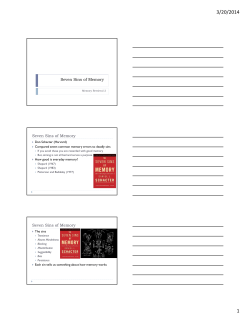 Seven Sins of Memory Seven Sins of Memory Seven Sins of Memory
