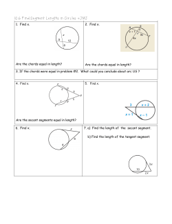 10.6 Find Segment Lengths in Circles +JMJ