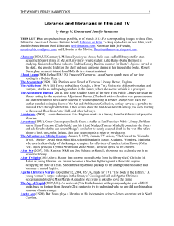 Libraries and Librarians in Film and TV