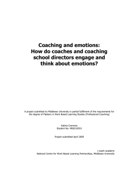 Coaching and emotions - i
