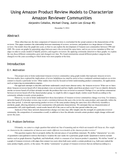 Using Amazon Product Review Models to