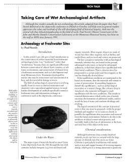 Archaeological artifacts from below water, conservation of