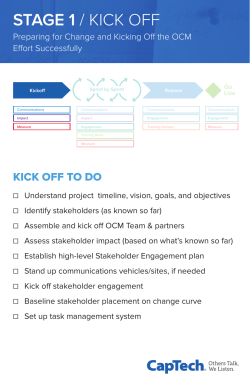 STAGE 1 / KICK OFF