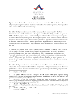EQUAL ACCESS PUBLIC SCHOOLS Equal Access &ndash; Public school