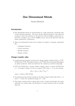 One Dimensional Metals