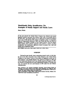 Sherry Wexler Work/Family Policy Stratification