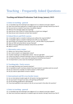 Teaching &ndash; Frequently Asked Questions