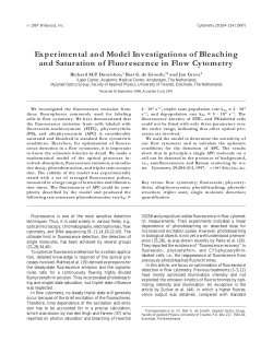 Experimental and model investigations of bleaching and saturation