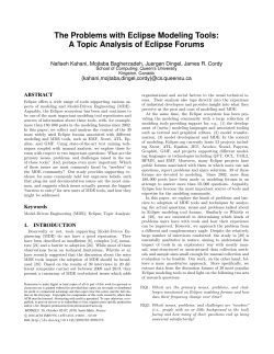 The Problems with Eclipse Modeling Tools: A Topic Analysis of