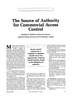 The Source of Authority for Commercial Access Control