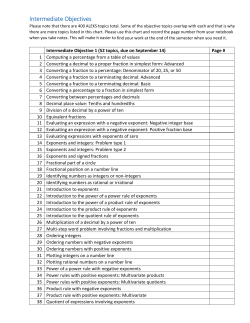 Intermediate Objectives