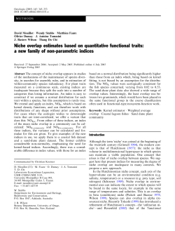 Niche overlap estimates based on quantitative functional traits: a