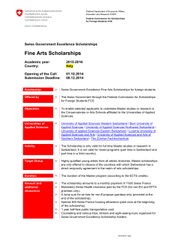 Fine Arts Scholarships - Ministero degli Affari Esteri e della