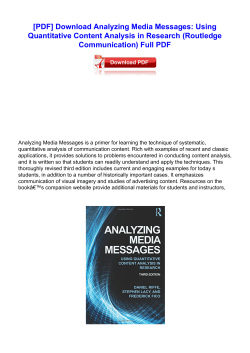 Analyzing Media Messages: Using