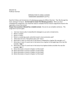 Biology 3A Introductory Lexicon Assignment