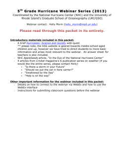 5th Grade Hurricane Webinar Series (2013)