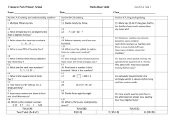 Level 4 Test 1 - Tranmere Park Primary School
