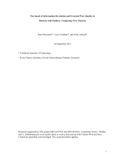 The Speed of Information Revelation and Eventual Price Quality in