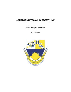 Anti Bullying Manual - Houston Gateway Academy