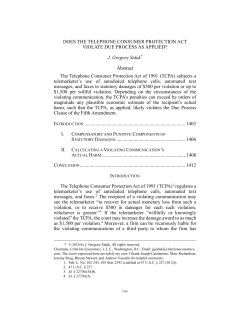 Does the Telephone Consumer Protection Act Violate Due Process